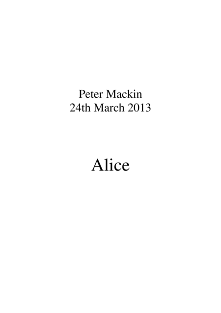 Alice Sheet Music