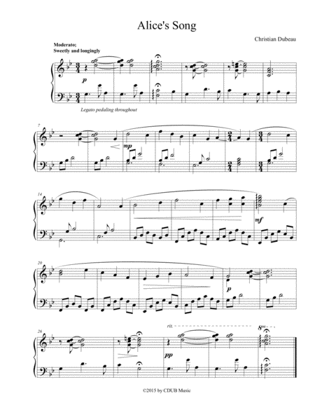 Alices Song Sheet Music