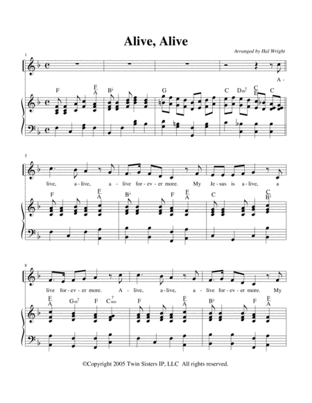 Alive Alive Sheet Music