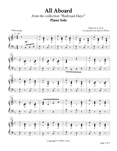 Free Sheet Music All Aboard Piano Solo