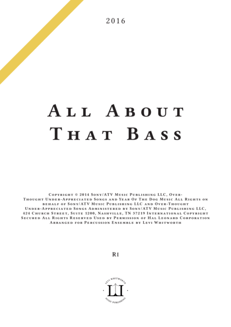 Free Sheet Music All About That Bass Score And Parts