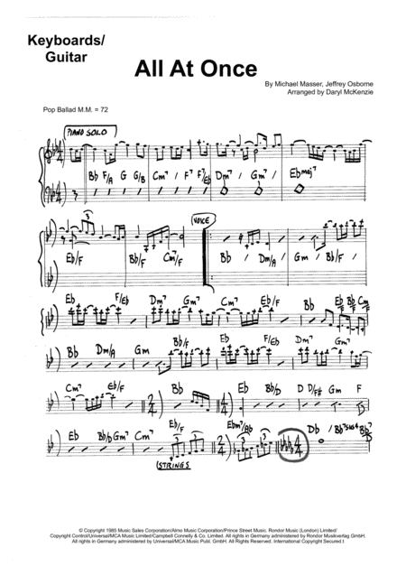 All At Once Vocal With Rhythm Section Sheet Music