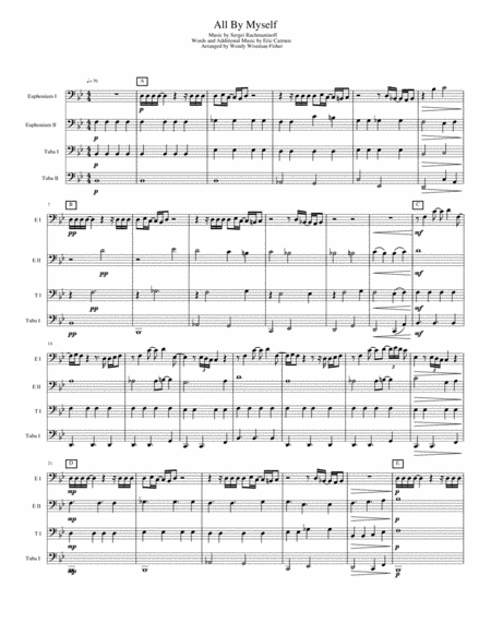 All By Myself For Tuba Quartet Sheet Music