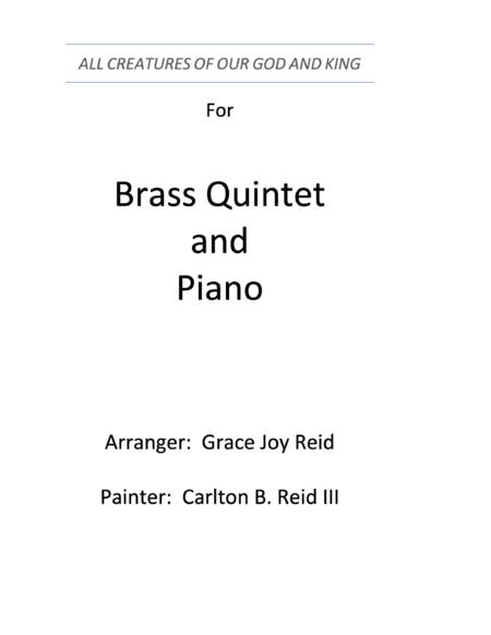 All Creatures Of Our God And King Arranged For Brass Quintet And Piano Full Score Sheet Music