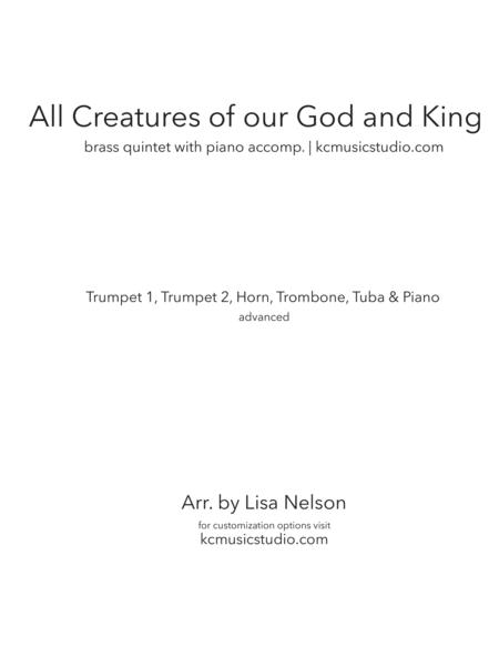 All Creatures Of Our God And King Brass Quintet With Piano Accompaniment Sheet Music