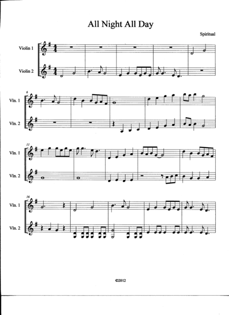 All Day All Night Sheet Music
