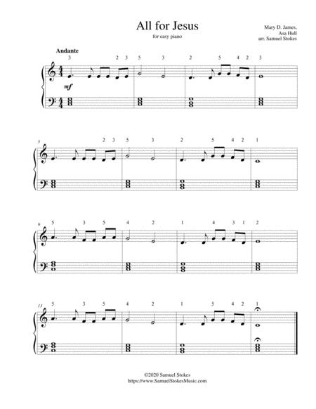 All For Jesus For Easy Piano Sheet Music