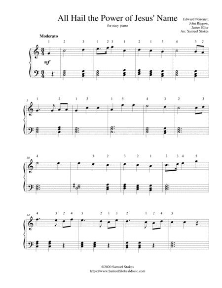 All Hail The Power Jesus Name James Ellor For Easy Piano Sheet Music