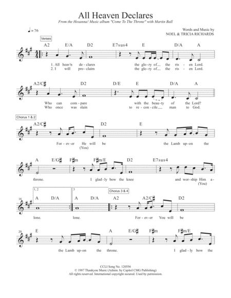 All Heaven Declares Sheet Music