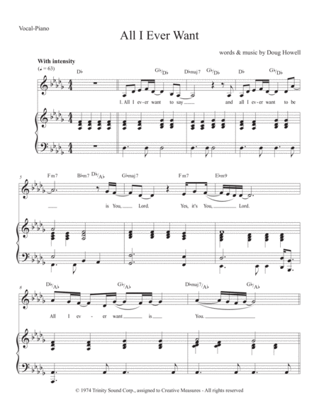 All I Ever Want Sheet Music