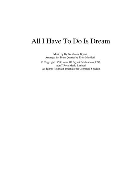 All I Have To Do Is Dream For Brass Quartet Optional Horn Sheet Music