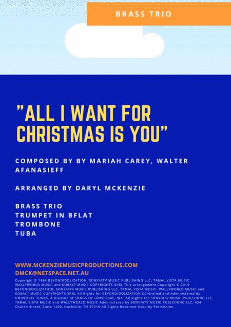 All I Want For Christmas Is You Brass Trio Sheet Music