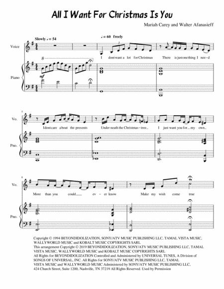 Free Sheet Music All I Want For Christmas Is You By Mariah Carey
