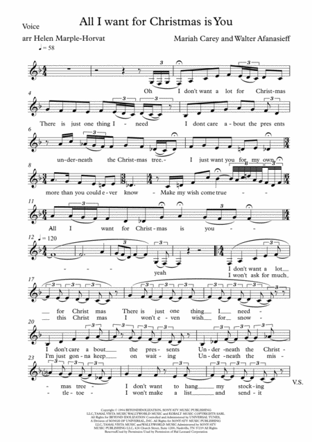 Free Sheet Music All I Want For Christmas Is You For Voice And String Quartet String Orchestra