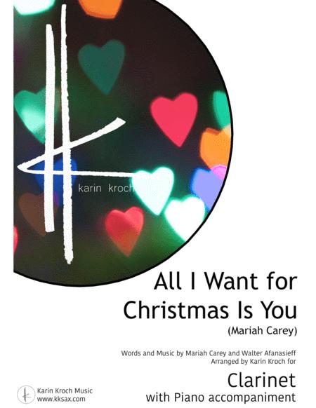 All I Want For Christmas Is You Mariah Carey Clarinet Piano Sheet Music