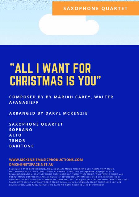 Free Sheet Music All I Want For Christmas Is You Saxophone Quartet Satb