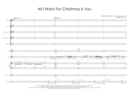 All I Want For Christmas Is You Vocal With 5 Horns And Rhythm Section Sheet Music