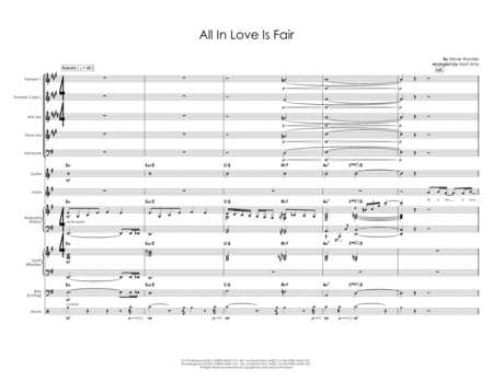 All In Love Is Fair G Major Female Vocal With Rhythm Section And Five Horns Sheet Music