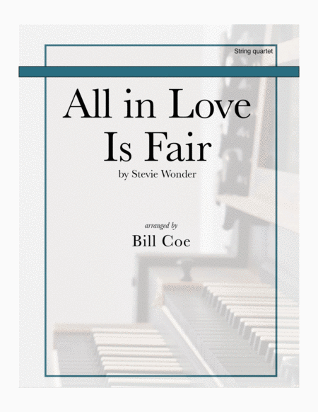 All In Love Is Fair Stevie Wonder For String Quartet Sheet Music