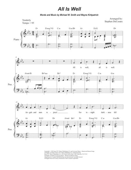 Free Sheet Music All Is Well Vocal Solo