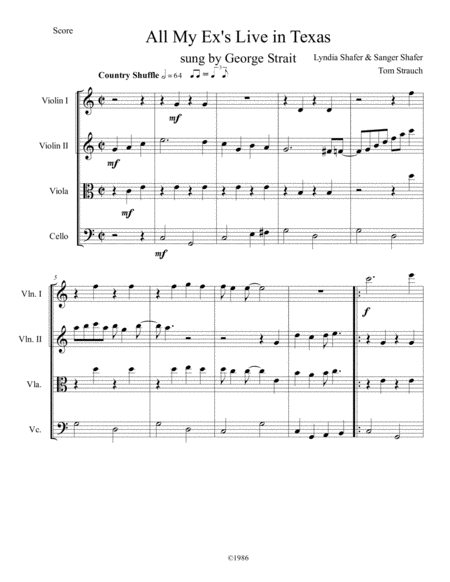 Free Sheet Music All My Exs Live In Texas