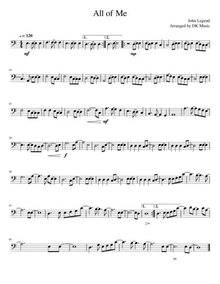 All Of Me Cello Solo Sheet Music