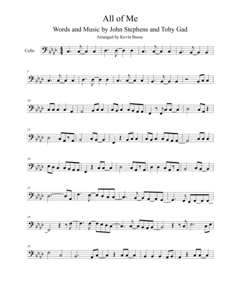 Free Sheet Music All Of Me Cello
