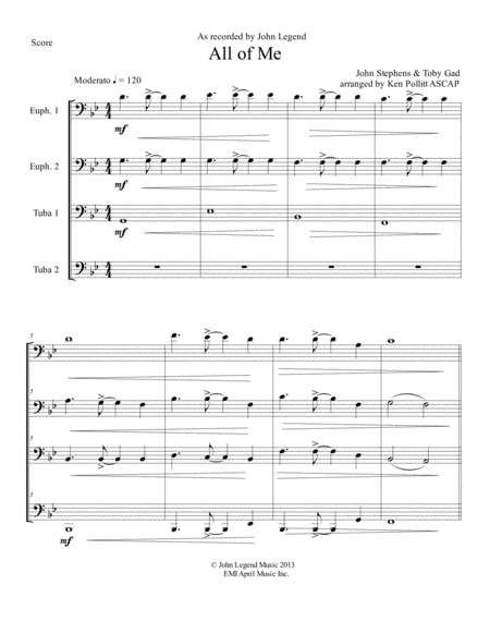 All Of Me For Low Brass Sheet Music