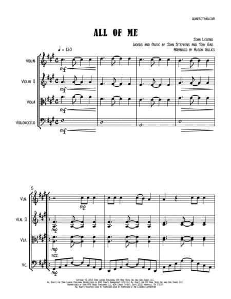 All Of Me String Trio Optional Vln2 Or Vla Sheet Music