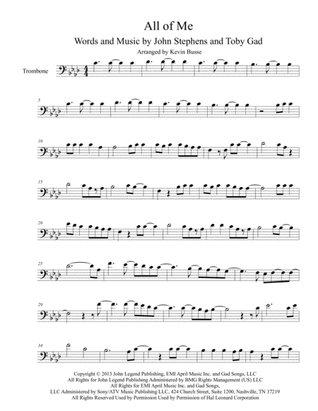 Free Sheet Music All Of Me Trombone