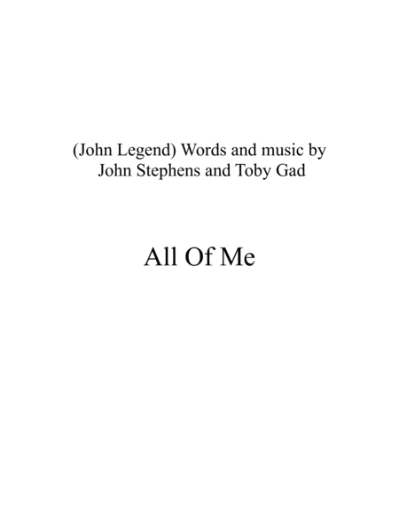 All Of Me Violin Solo For Solo Violin Sheet Music