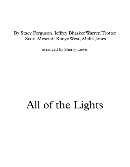 All Of The Lights String Quartet For String Quartet Sheet Music