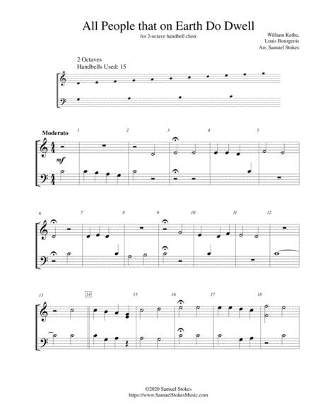 All People That On Earth Do Dwell For 2 Octave Handbell Choir Sheet Music