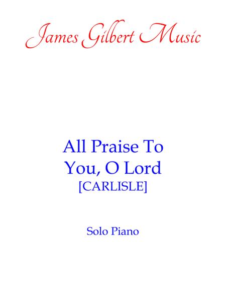 Free Sheet Music All Praise To You O Lord Pn