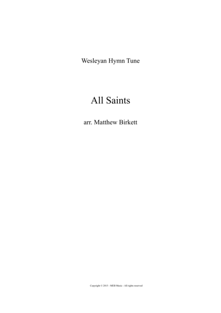 All Saints Sheet Music