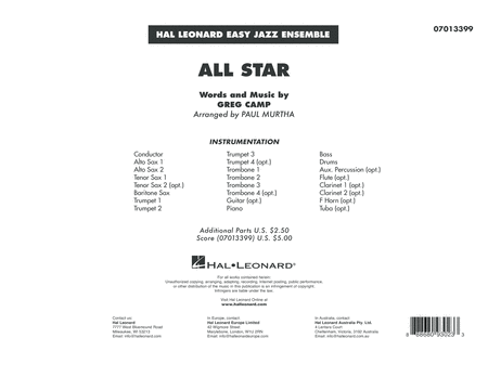 All Star Arr Paul Murtha Conductor Score Full Score Sheet Music