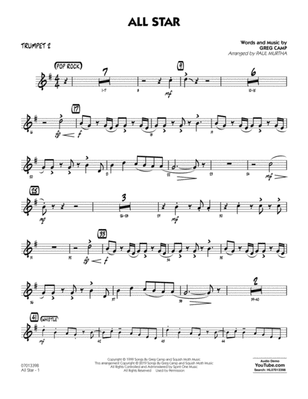 Free Sheet Music All Star Arr Paul Murtha Trumpet 2