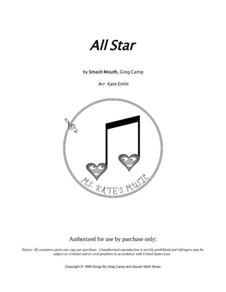 All Star By Smash Mouth Voice And Piano Sheet Music