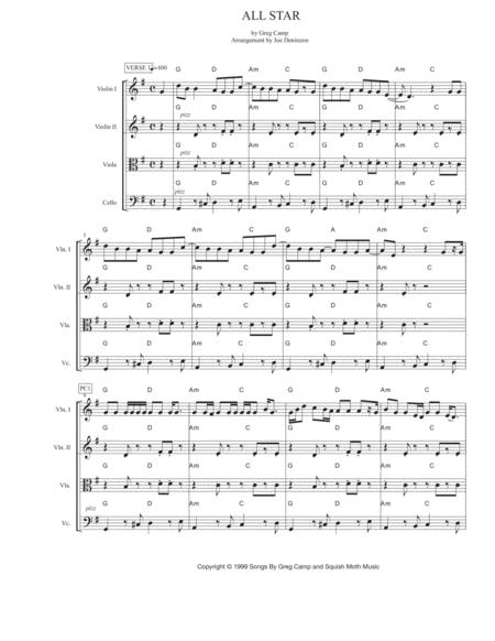 Free Sheet Music All Star String Quartet