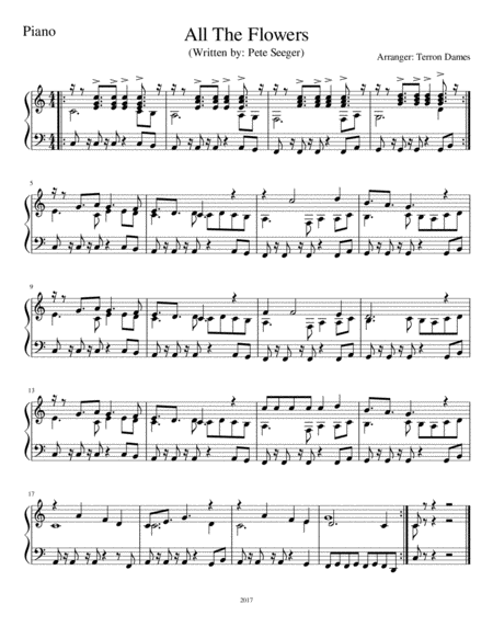 Free Sheet Music All The Flowers