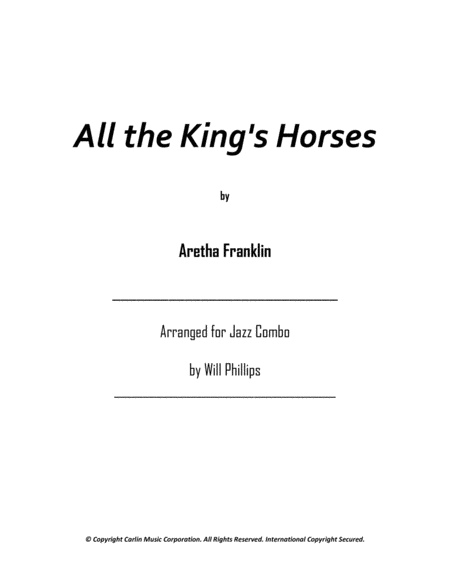 All The Kings Horses Sheet Music