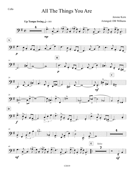 All The Things You Are Cello Sheet Music