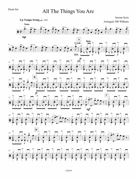 Free Sheet Music All The Things You Are Drum Set