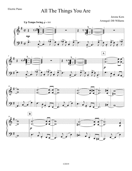Free Sheet Music All The Things You Are Electric Piano