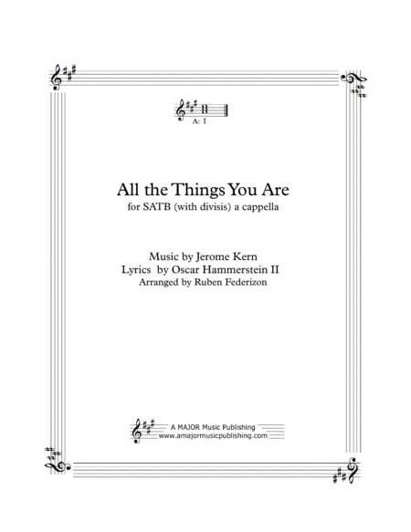 Free Sheet Music All The Things You Are Satb A Cappella