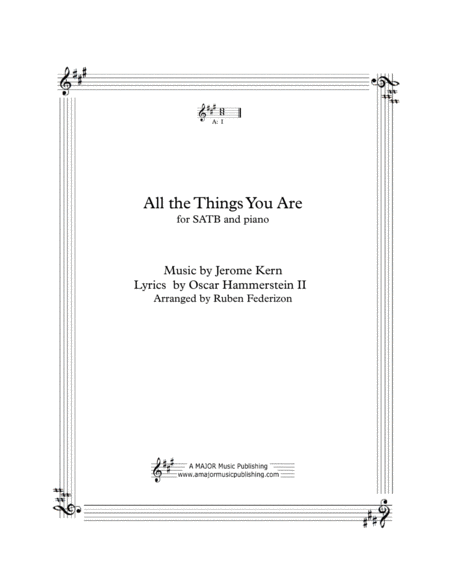 All The Things You Are Satb And Piano Sheet Music