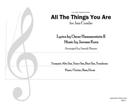 All The Things You Are Trumpet Alto Sax Tenor Sax Baritone Sax Trombone And Rhythm Section Sheet Music