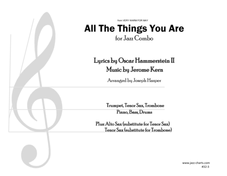 All The Things You Are Trumpet Tenor Sax Trombone And Rhythm Section Sheet Music