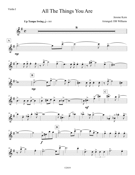 Free Sheet Music All The Things You Are Violin 1