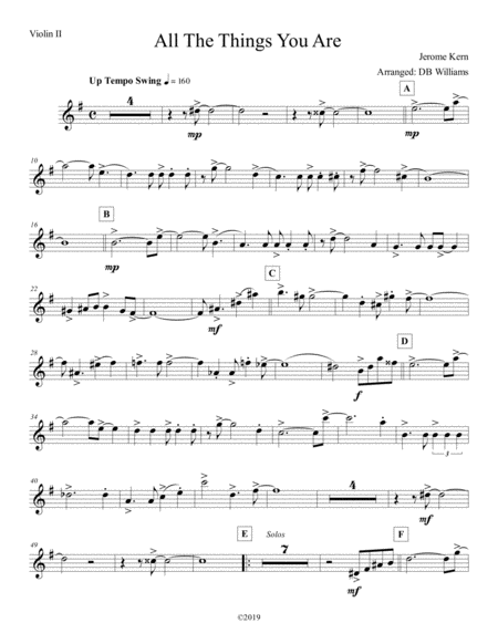 Free Sheet Music All The Things You Are Violin 2